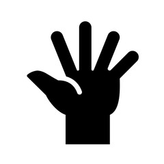 Five Fingers Glyph Icon Vector