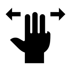 Swipe Finger Glyph Icon Vector