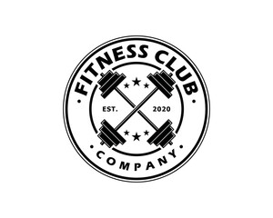 silhouette barbell for GYM or Fitness sport symbol icon logo vector. Heavy athletic barbell and vintage bodybuilding stencil logo design. Wellness equipment training fitness sports illustration logo