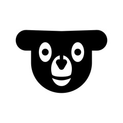 Cartoon bear head. Vector illustration on white background. 