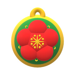 Obraz premium Colorful Christmas ball with snowflake