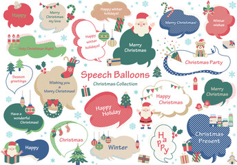 クリスマス　吹き出しセット