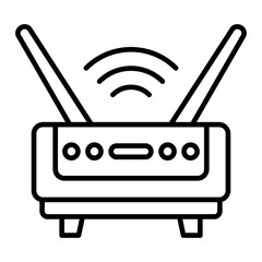 Wifi Router Line Icon