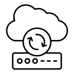 Cloud Sync Line Icon
