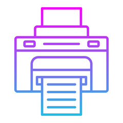 Printer Line Gradient Icon