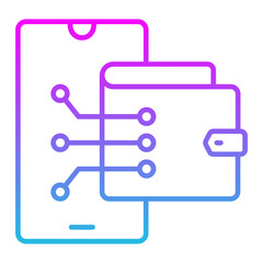 Digital Wallet Line Gradient Icon