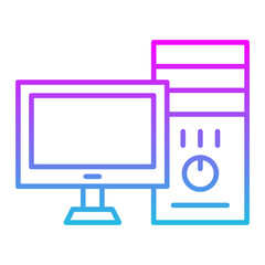 Tower Computer Line Gradient Icon