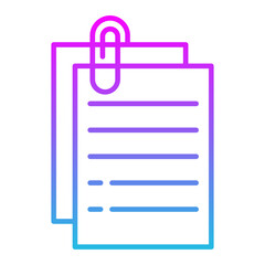 Paper Clip Line Gradient Icon