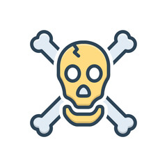 Color illustration icon for dangerous