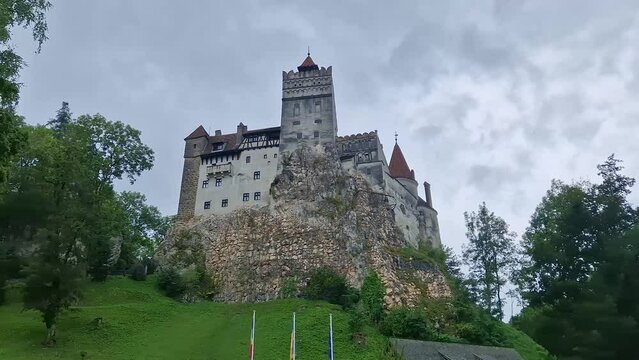 The medieval Bran fortress known as Dracula castle in Transylvania, Romania. Historical saxon style stronghold in the heart of Carpathian mountains