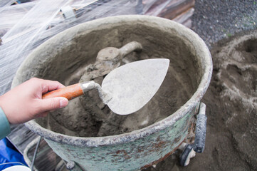 建設現場　外構工事　コンクリート