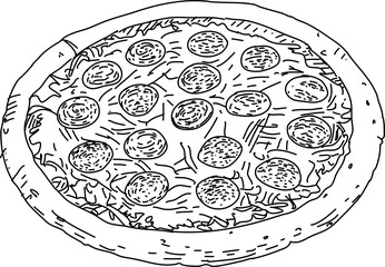 Pizza hand drawn. Suitable for websites, Stickers, Banners, Social media and layouts, Art and collages, General use cases. png.