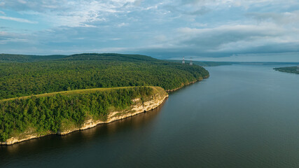 Travel to Russia, the Volga River, Central Russia, Samara Luka. Summer landscape in the Zhiguli mountains on the Volga, Russia.