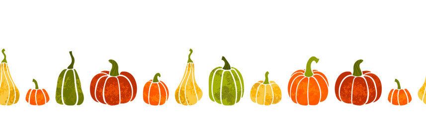 Cute hand drawn pumpkin seamless pattern, hand drawn pumpkins - great as Thanksgiving background, textiles, banners, wallpapers, wrapping - vector design