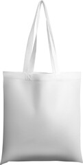White totebag mockup with handle 3D rendering, png, isolated on background