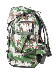 Tactical backpack isolated on white background. Backpack in camouflage colors. Tactical backpack...