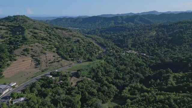 Aerial View Of Carr. Navarrete Puerto Plata In Altamira, Dominican Republic. 