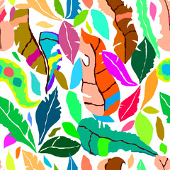 Fashionable design template. Modern creative collage. Seamless pattern.