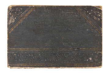 Antique book isolated on white background. Cover of an old book. Gray book cover.