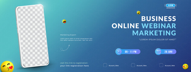 Business online webinar social media cover template