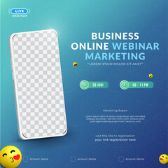 Business online webinar square flyer template design
