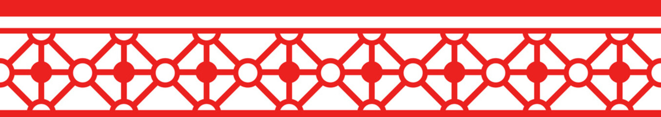 Obraz premium Red Chinese style tracery traditional pattern border frame