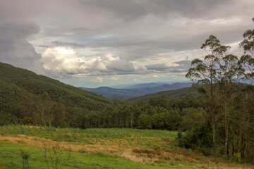 cloudy landscape in the mountains in the last days of summer