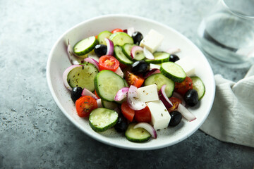 Traditional homemade Greek salad with Feta cheese