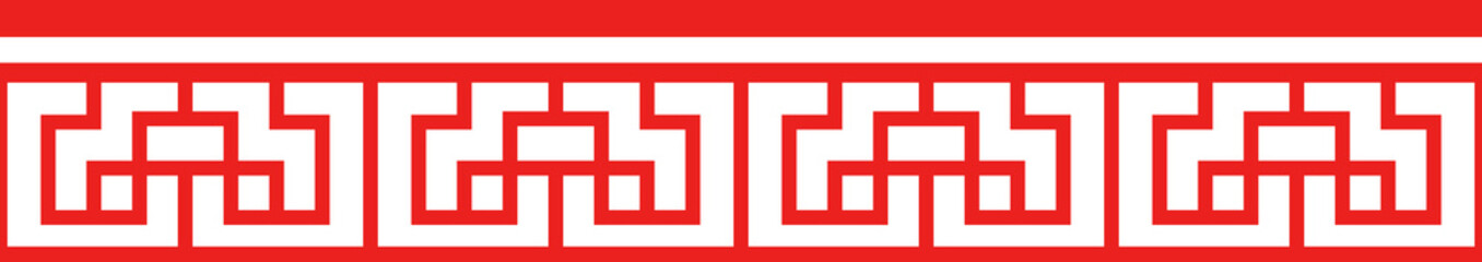 Obraz premium Red Chinese style tracery traditional pattern border frame