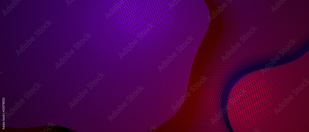 Wall mural violet dynamic shape abstract minimal background smooth grungy rattan style texture. 3d illustration