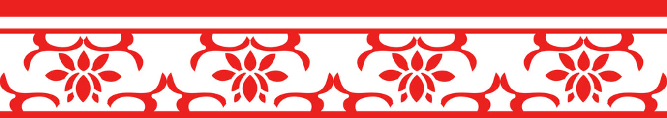 Obraz premium Red Chinese style tracery traditional pattern border frame