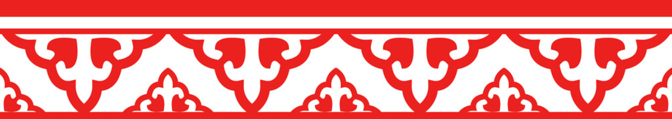 Red Chinese style tracery traditional pattern border frame