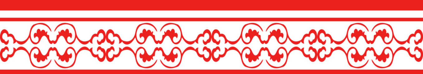 Red Chinese style tracery traditional pattern border frame