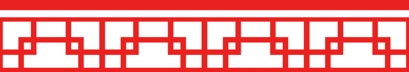 Obraz premium Red Chinese style tracery traditional pattern border frame