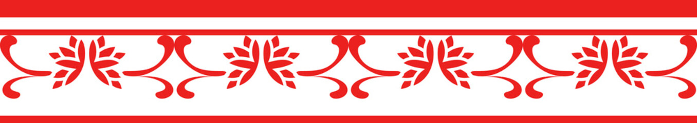 Red Chinese style tracery traditional pattern border frame