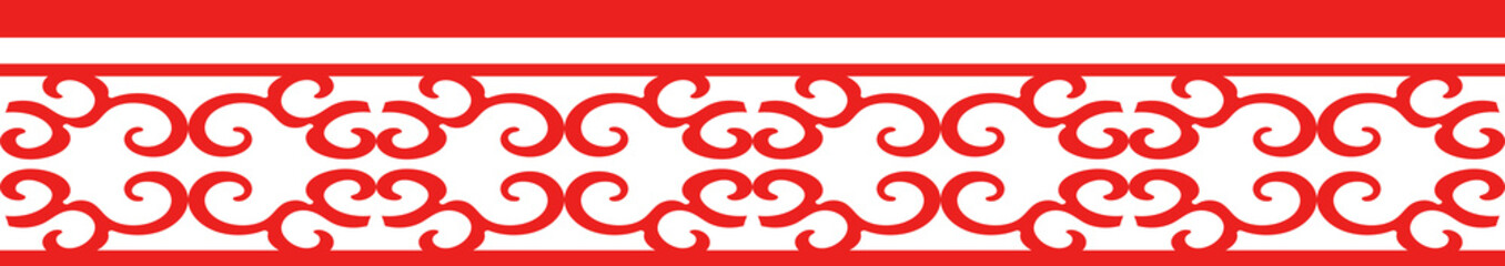 Red Chinese style tracery traditional pattern border frame