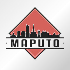 Maputo, Mozambique Skyline Logo. Adventure Landscape Design Vector City Illustration Vector illustration.