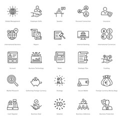Banking and Finance Line Vector Icons 

