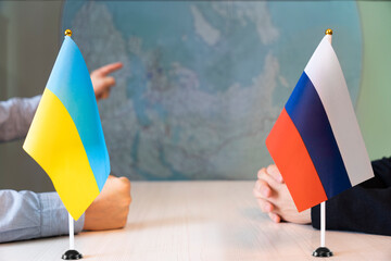 negotiations in diplomacy. Communication between representatives of countries of Ukraine and...