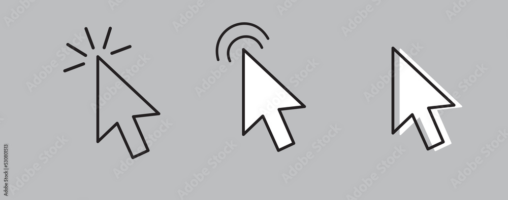 Leinwandbilder click icon in trendy outline style isolated on gray background. click symbol. cursor icon. mouse ico