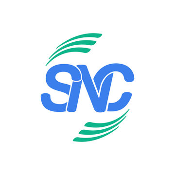 SNC company name initial letters monogram. SNC typography icon.