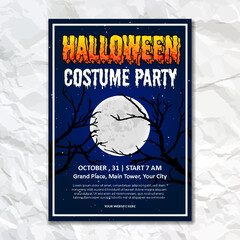 happy halloween party place text brochure design holiday festival flyer wall print poster template
