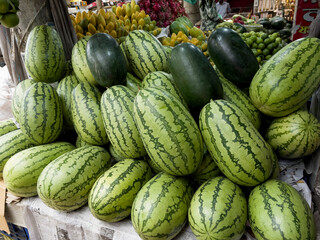 Many Fresh watermelon together
