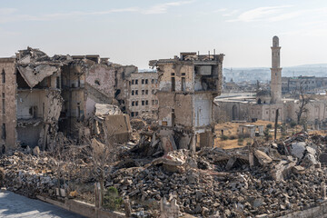 Ruins around the Citadel of Aleppo, Syria - obrazy, fototapety, plakaty