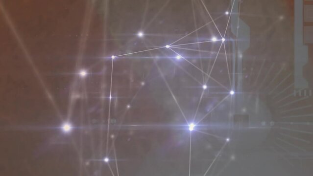 Animation of network of connections over light spots