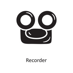 Obraz premium Recorder Solid Icon Design illustration. Media Control Symbol on White background EPS 10 File