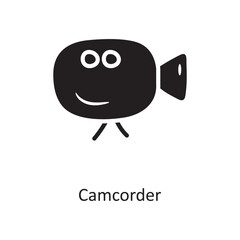 Camcorder Solid Icon Design illustration. Media Control Symbol on White background EPS 10 File