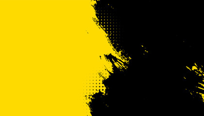 Grunge Black and yellow Distress Texture with halftone