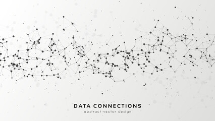 Abstract mesh vector background. Futuristic technology style card. Lines, point, planes in 3d space.