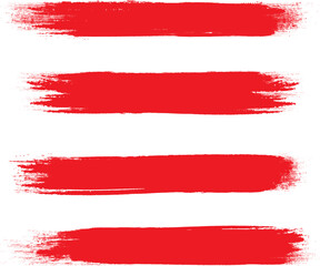 Red brush stroke set isolated on background. Collection of trendy brush stroke vector for red ink paint, grunge backdrop, dirt banner, watercolor design and dirty texture. Brush stroke vector